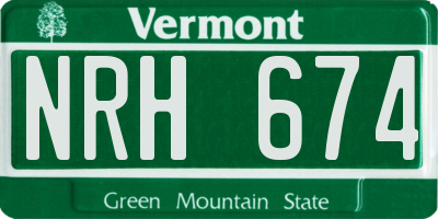 VT license plate NRH674