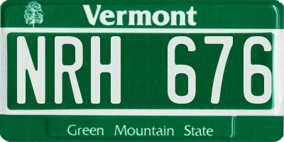 VT license plate NRH676