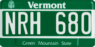 VT license plate NRH680