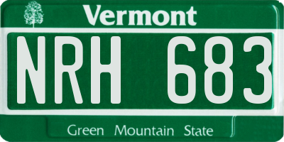 VT license plate NRH683