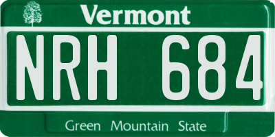 VT license plate NRH684