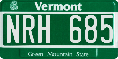 VT license plate NRH685