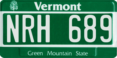 VT license plate NRH689