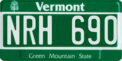 VT license plate NRH690