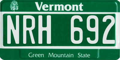 VT license plate NRH692