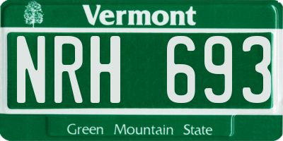 VT license plate NRH693