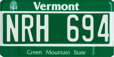 VT license plate NRH694