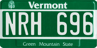 VT license plate NRH696