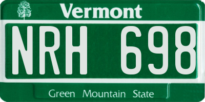 VT license plate NRH698