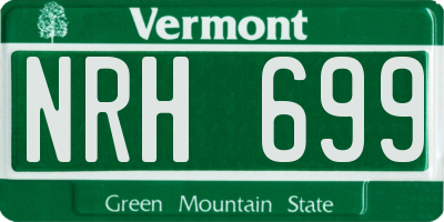 VT license plate NRH699