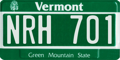 VT license plate NRH701