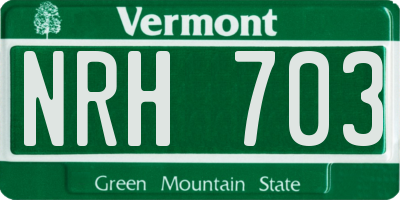 VT license plate NRH703