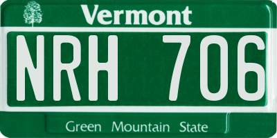 VT license plate NRH706