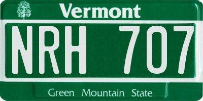 VT license plate NRH707