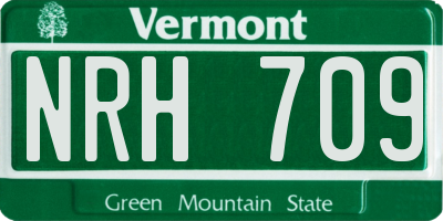VT license plate NRH709
