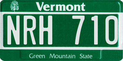 VT license plate NRH710