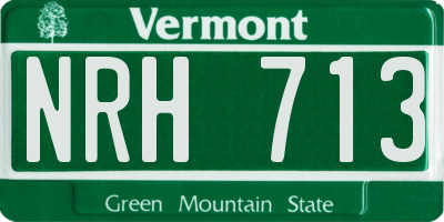 VT license plate NRH713
