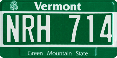 VT license plate NRH714