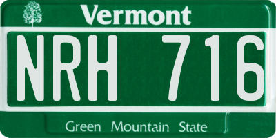 VT license plate NRH716