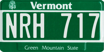 VT license plate NRH717