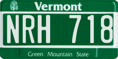 VT license plate NRH718