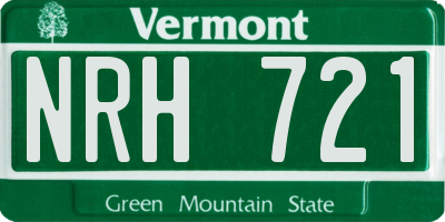 VT license plate NRH721
