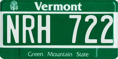 VT license plate NRH722