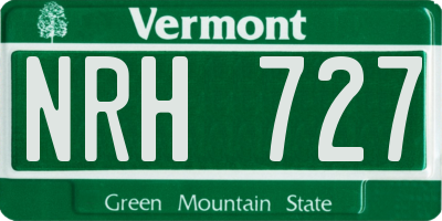 VT license plate NRH727