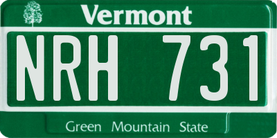 VT license plate NRH731