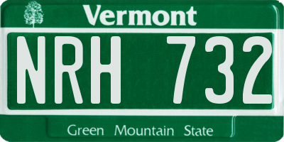 VT license plate NRH732