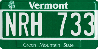 VT license plate NRH733