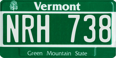 VT license plate NRH738