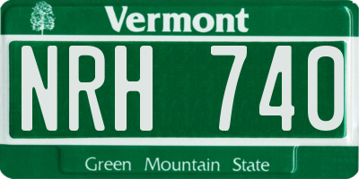 VT license plate NRH740