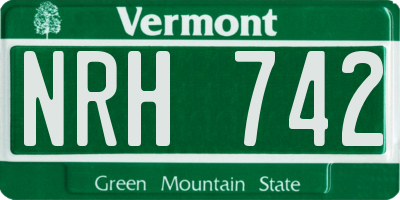 VT license plate NRH742