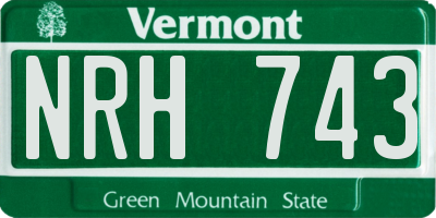 VT license plate NRH743