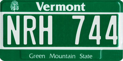 VT license plate NRH744