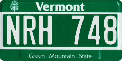 VT license plate NRH748
