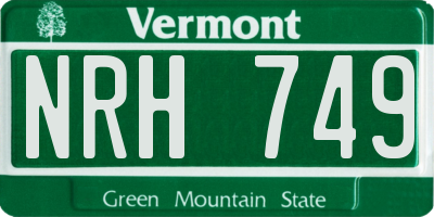 VT license plate NRH749
