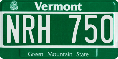 VT license plate NRH750