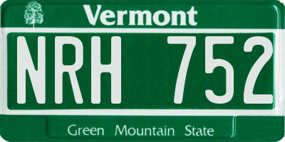 VT license plate NRH752