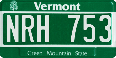 VT license plate NRH753