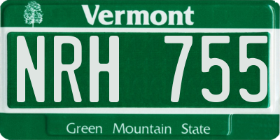 VT license plate NRH755