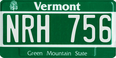VT license plate NRH756