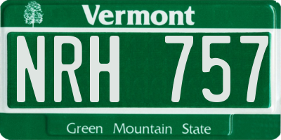 VT license plate NRH757