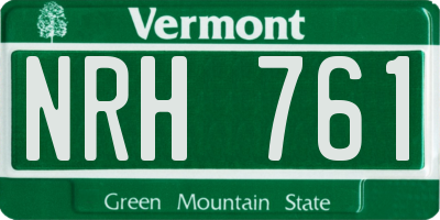 VT license plate NRH761