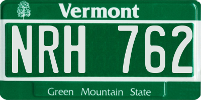 VT license plate NRH762