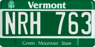 VT license plate NRH763