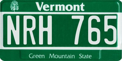 VT license plate NRH765