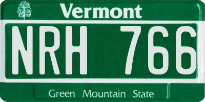 VT license plate NRH766