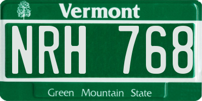 VT license plate NRH768